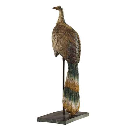 Indoor Home Decoration Craft Artificial Polyresin Figurine Peacock Bird Statue