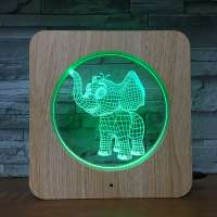 3D illusion night light frame table lamp wood base touch switch gift lamp different colors choice for decoration